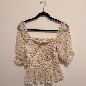 Floral White Women's Top